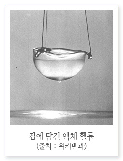 컵에 담긴 액체 헬륨 출처 : 위키백과